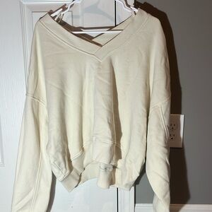 Aerie cream long sleeve shirt